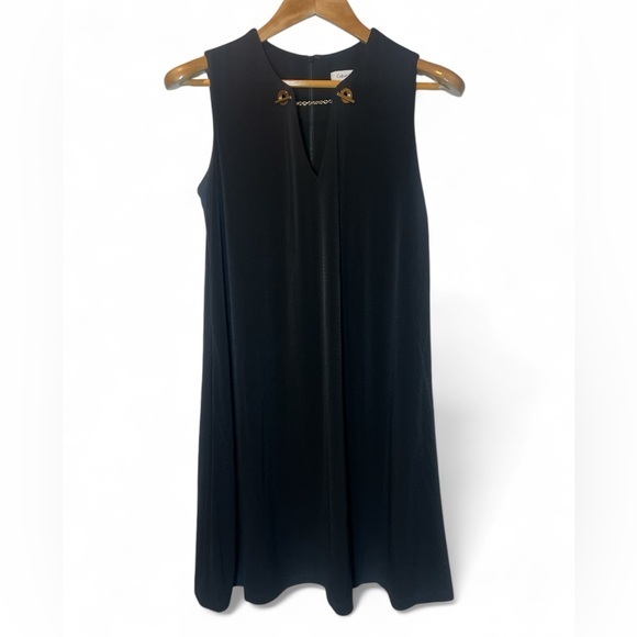 Calvin Klein Dresses & Skirts - Calvin Klein‎ Black Gold Chain Keyhole Sleeveless Dress CD8A157W Women’s 4